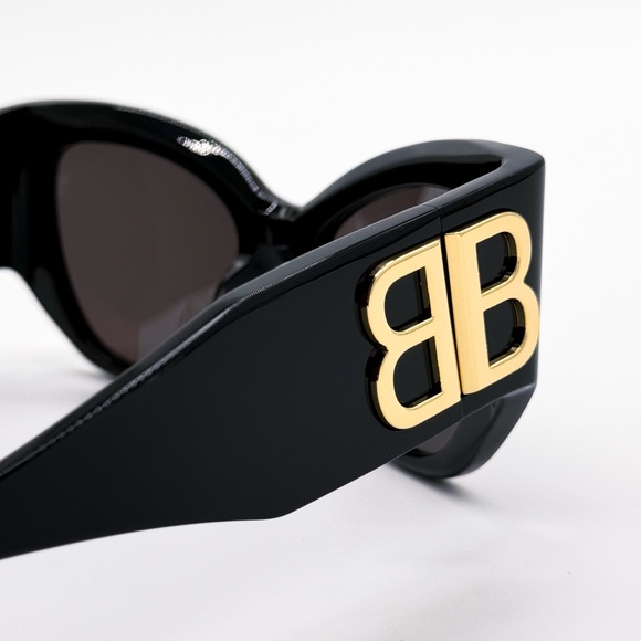 NEW BALENCIAGA BB0322S 002 CAT EYE BLACK WOMEN SUNGLASSES - Picture 6 of 9